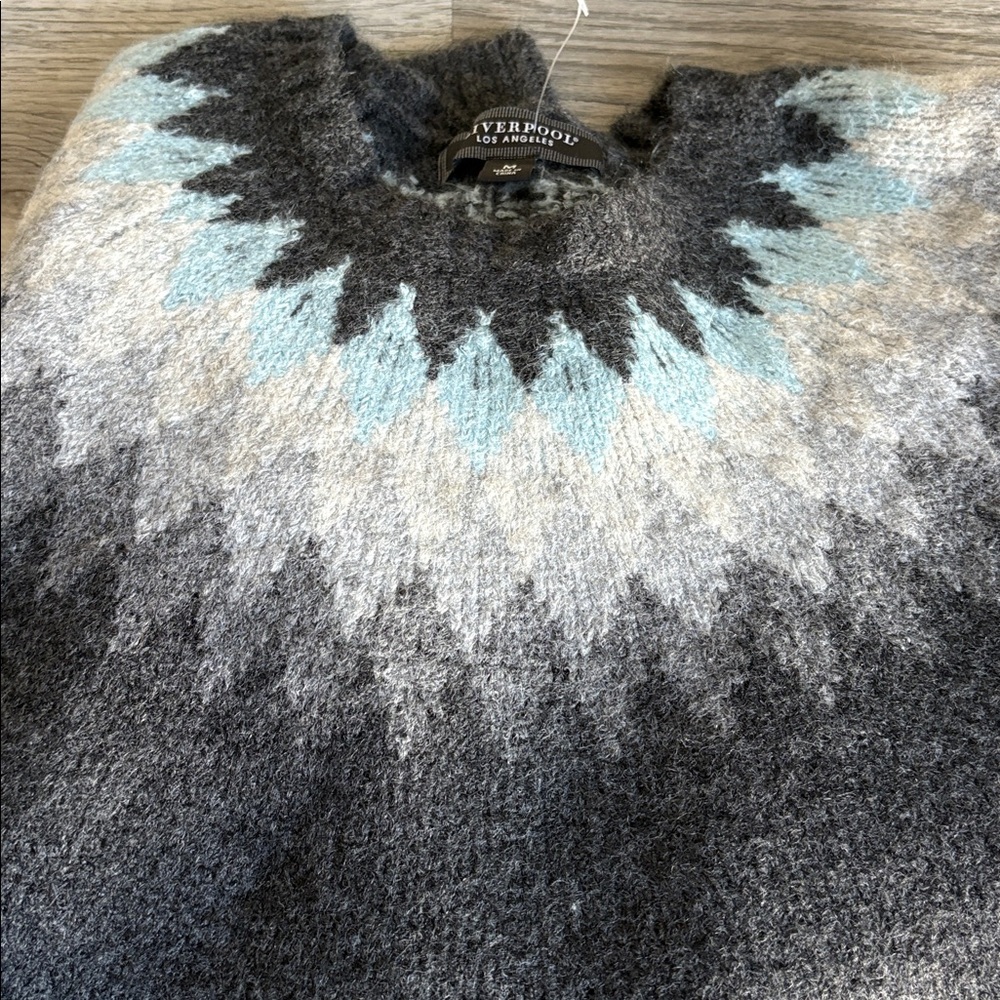 Liverpool Los Angeles Fair Isle Crew Neck Sweater Size Medium NWT - Picture 8 of 8